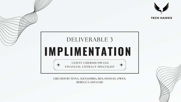 Tech Hawks Deliverable 3 cover, implementation and testing