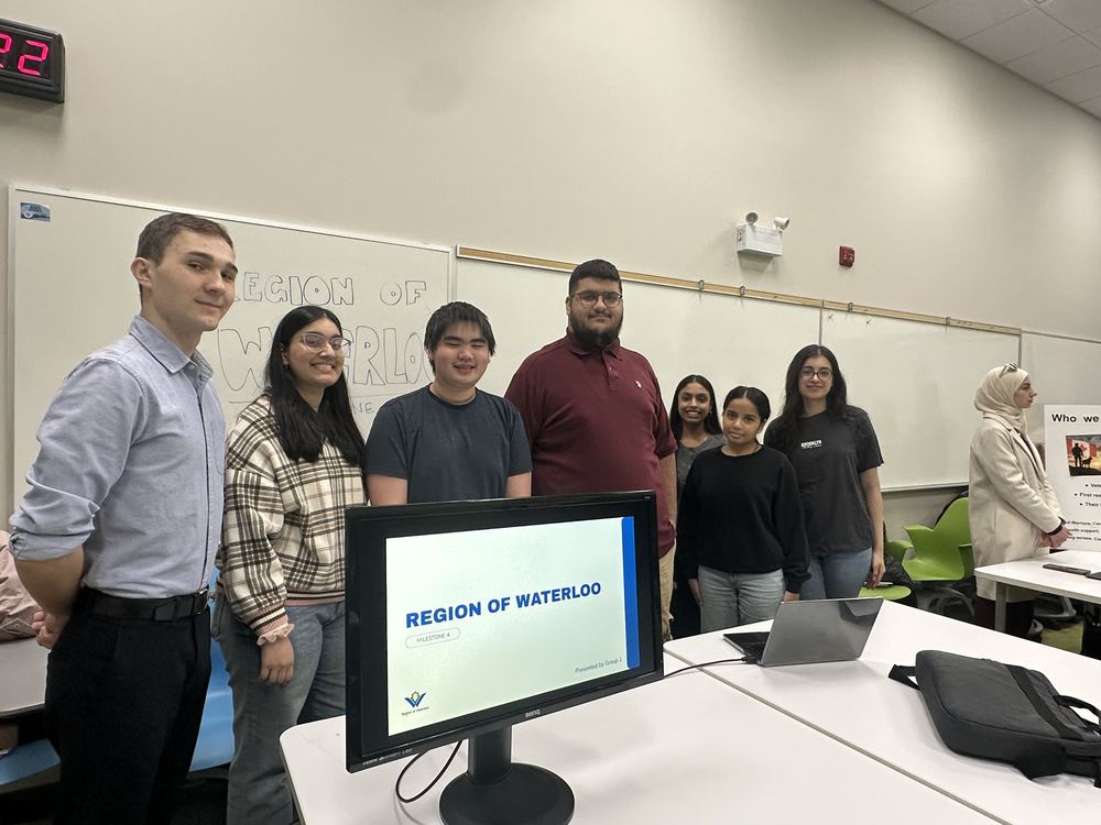 Team presenting the Region of Waterloo project